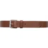 Carhartt Work In Progress Script Leather Belt In Cognac/silver