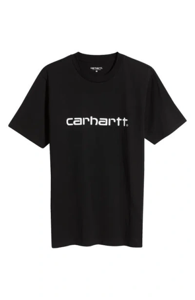 Carhartt Logo-print Crew-neck T-shirt In Navy