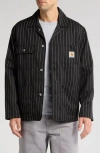 Carhartt Work In Progress Seaton Pinstripe Chore Jacket In Black