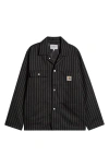 Carhartt Work In Progress Seaton Pinstripe Chore Jacket In Seaton Stripe, Black