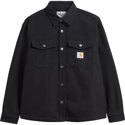 Carhartt Work In Progress Selby Cotton Canvas Button-up Shirt Jacket In Black