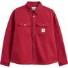 Carhartt Work In Progress Selby Cotton Canvas Button-up Shirt Jacket In Red