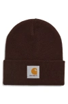 Carhartt Work In Progress Short Watch Beanie In Brown