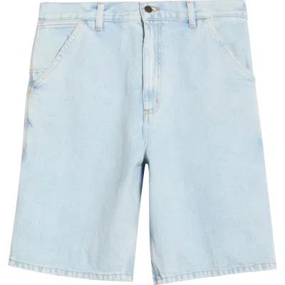 Carhartt Work In Progress Single Knee Loose Fit Denim Shorts In Blue