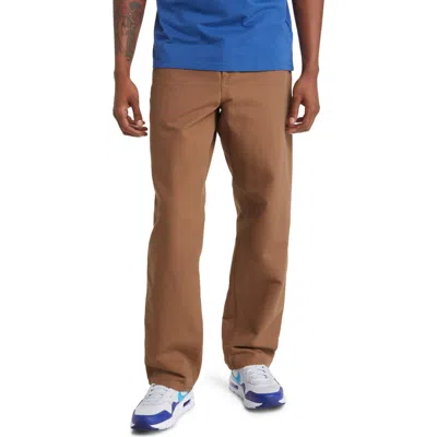 Carhartt Work In Progress Single Knee Organic Cotton Canvas Straight Leg Pants In Brown