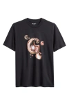 Carhartt Work In Progress Solar Chrome C-logo Organic Cotton Graphic T-shirt In Black