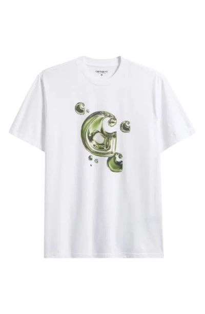 Carhartt Work In Progress Solar Chrome C-logo Organic Cotton Graphic T-shirt In White