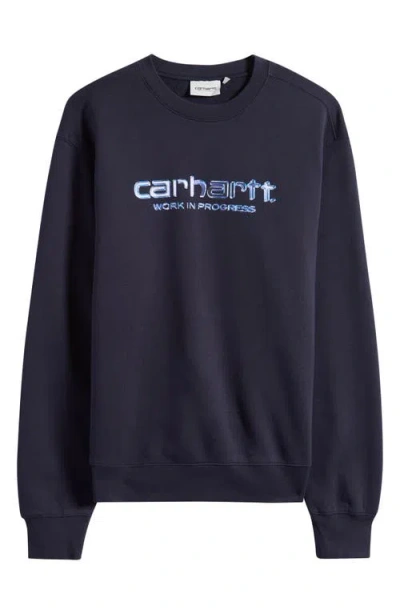 Carhartt Work In Progress Solar Chrome Cotton Graphic Sweatshirt In Black