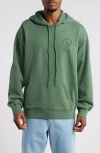 Carhartt Work In Progress Stamp Fleece Hoodie In Duck Green/black