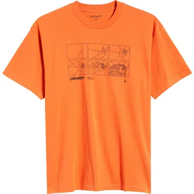 Carhartt Work In Progress Theory & Practice Organic Cotton Graphic T-shirt In Orange