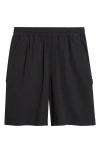 Carhartt Wip Textured Shorts With Elastic Waistband In Black