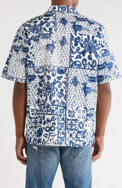 Carhartt Work In Progress Vestige Print Cotton Poplin Bowling Shirt In Multi