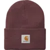 Carhartt Work In Progress Watch Beanie In Burgundy