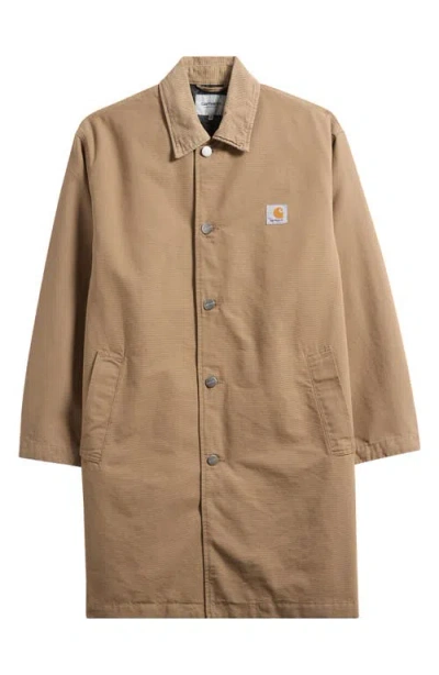 Carhartt Work In Progress Webster Cotton Canvas Coat In Brown