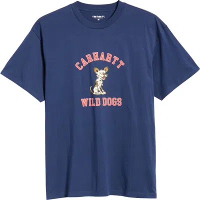 Carhartt Work In Progress Wild Dog Cotton Graphic T-shirt In Blue