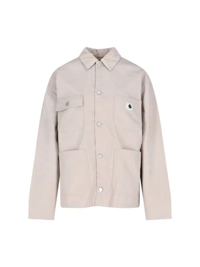 Carhartt Work Jacket "og Michigan" In Dusky Beige / Dusky