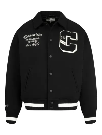 Carhartt World Class Varsity Jacket In Black