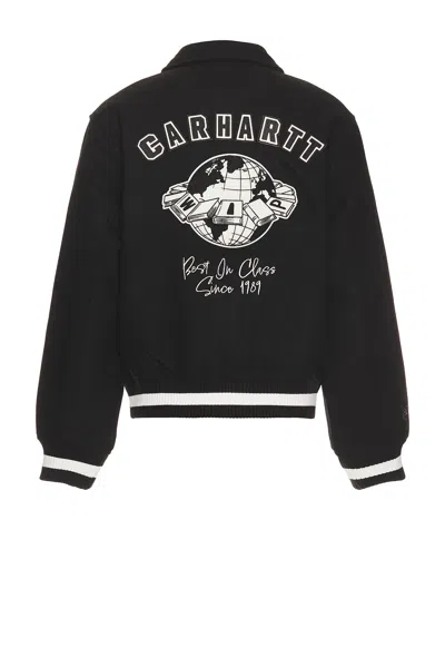 Carhartt World Class Varsity Jacket In Black