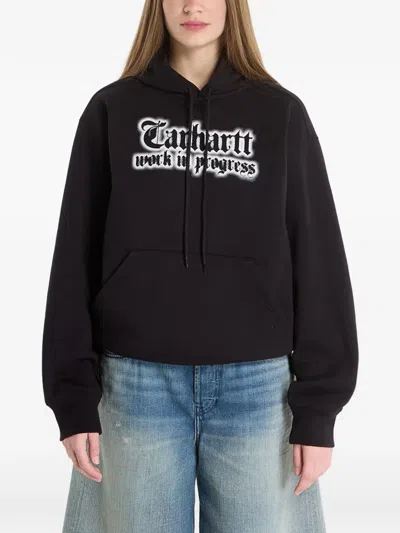 Carhartt World Tour Drawstring Logo Hoodie In Black