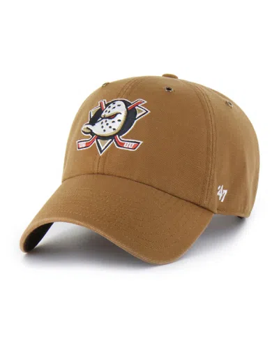 Carhartt X 47 Anaheim Ducks Clean Up Adjustable Baseball Cap In Brown