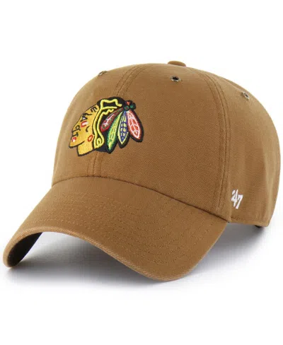 Carhartt X 47 Brand Men's Brown Chicago Blackhawks Clean Up Adjustable Hat