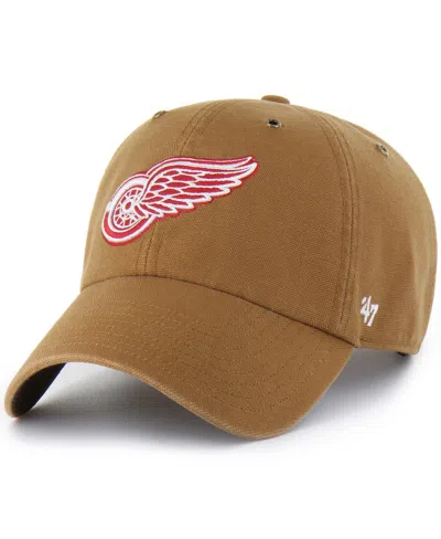 Carhartt X 47 Brand Men's Brown Detroit Red Wings Clean Up Adjustable Hat In Pink