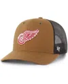 Carhartt X 47 Brand Men's Brown Detroit Red Wings Trucker Adjustable Hat In Brown