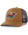 Carhartt X 47 Brand Men's Brown Minnesota Wild Trucker Adjustable Hat In Brown