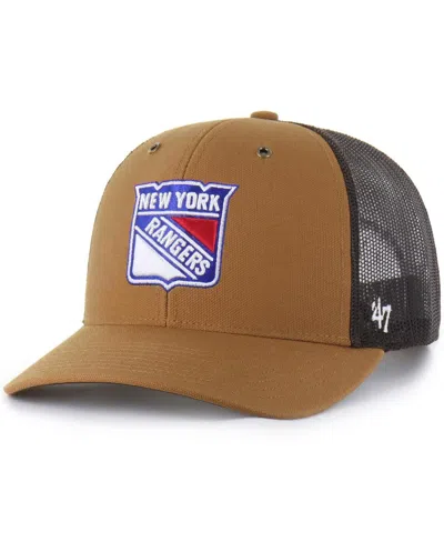 Carhartt X 47 Brand Men's Brown New York Rangers Trucker Adjustable Hat