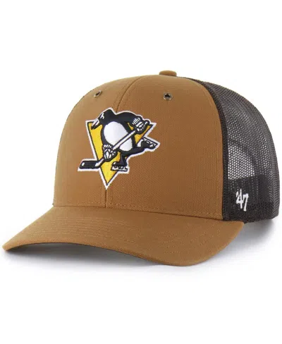 Carhartt X 47 Brand Men's Brown Pittsburgh Penguins Trucker Adjustable Hat