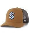 Carhartt X 47 Brand Men's Brown Seattle Kraken Trucker Adjustable Hat In Brown