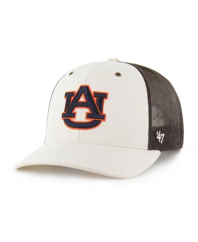 Carhartt X 47 Brand Men's Natural/brown Auburn Tigers Undyed Trucker Adjustable Hat In White