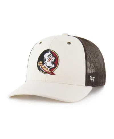 Carhartt X 47 Brand Men's Natural/brown Florida State Seminoles Undyed Trucker Adjustable Hat In Multi