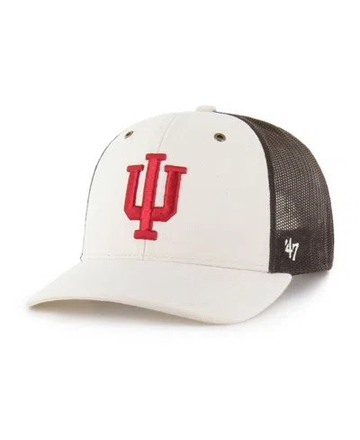 Carhartt X 47 Brand Men's Natural/brown Indiana Hoosiers Undyed Trucker Adjustable Hat In Multi