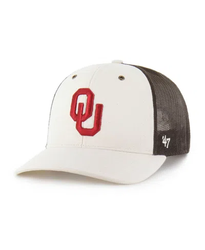 Carhartt X 47 Brand Men's Natural/brown Oklahoma Sooners Undyed Trucker Adjustable Hat In Multi