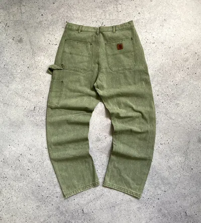 Pre-owned Carhartt X Carhartt Wip Carhartt Wip Vintage Double Knee Pants Denim Skate Jeans In Olive