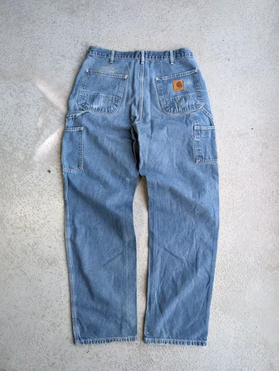 Pre-owned Carhartt X Carhartt Wip Crazy Vintage Y2k Carhartt Baggy Streetwear Carpenter Jeans In Blue