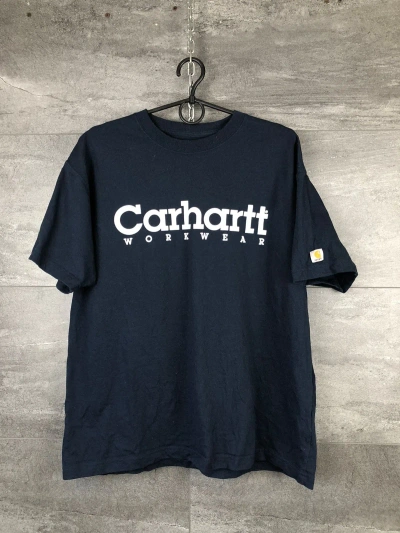 Pre-owned Carhartt X Carhartt Wip Mens Vintage 90's Carhartt Workwear T-shirt Y2k In Dark Blue