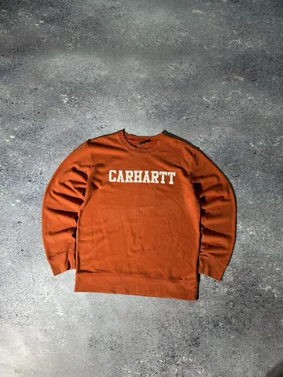 Pre-owned Carhartt X Carhartt Wip Vintage Carhartt Sweatshirt Crewneck Spell Out Y2k 00's In Orange