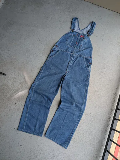 Pre-owned Carhartt X Dickies 30x32 Crazy Vintage Dickies Overall Sk8 Style In Blue