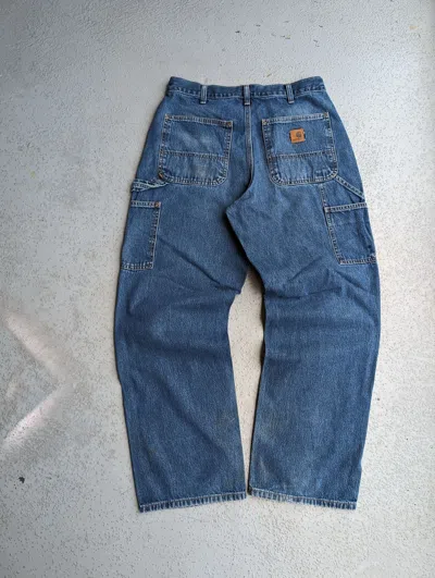 Pre-owned Carhartt X Dickies 32x30 Crazy Y2k Carhartt Carpenter Workwear Skater Jeans In Blue