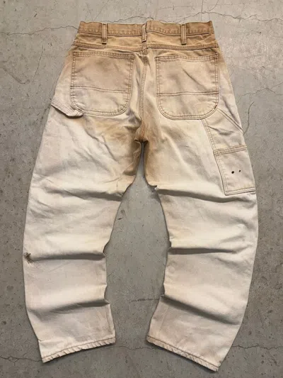 Pre-owned Carhartt X Dickies Crazy Vintage 90's Carhartt Style Carpenter Jeans Faded Denim In Brown