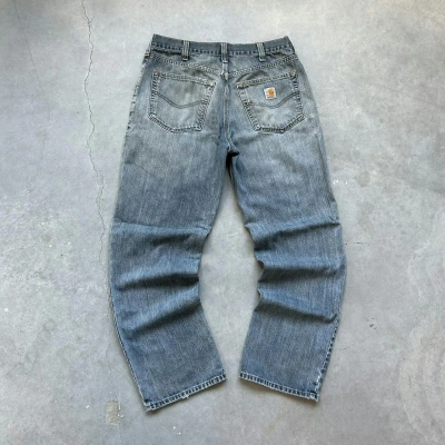 Pre-owned Carhartt X Dickies Crazy Vintage Y2k Carhartt Essential Baggy Faded Skater Jean In Blue