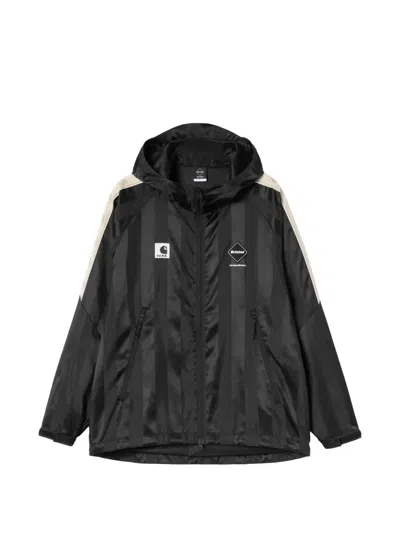 Carhartt X F.c.real Bristol Warm Up Hooded Jacket In Black
