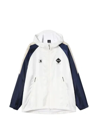Carhartt X F.c.real Bristol Zip-up Hooded Jacket In White