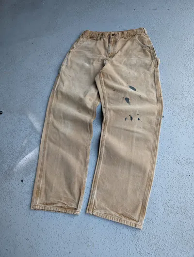 Pre-owned Carhartt X Jnco 32x32 Crazy Y2k Carhartt Painter Carpenter Pants Thick! In Sand Beige