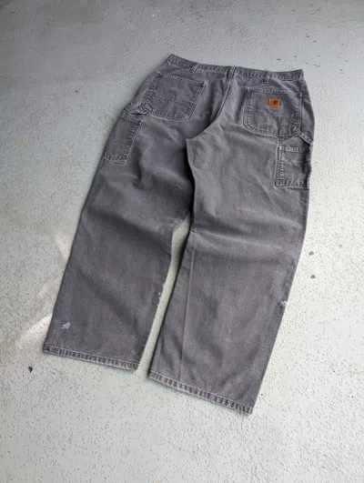 Pre-owned Carhartt X Jnco 35x30 Crazy Carhartt Baggy Faded Grey Carpenter Distressed