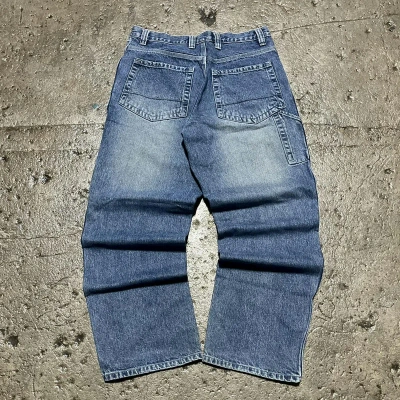 Pre-owned Carhartt X Jnco Crazy Vintage Y2k Baggy Carpenter Jeans Jnco Skater Wide Leg In Blue