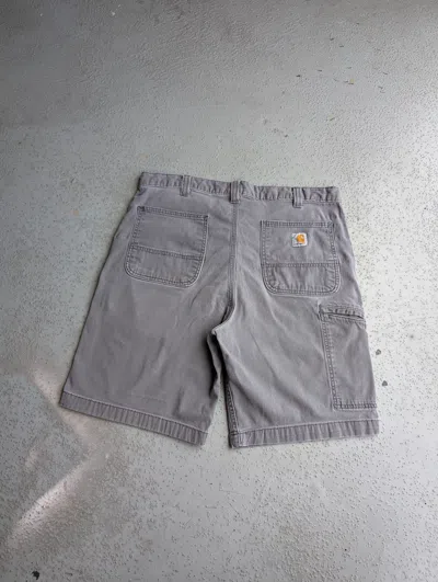 Pre-owned Carhartt X Jnco Crazy Y2k Carhartt Faded Distressed Carpenter Jorts Shorts In Grey