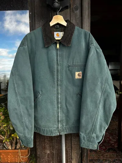 Pre-owned Carhartt X Made In Usa Carhartt Detroit Jacket J43 Htg Size Xl Made In Usa In Green